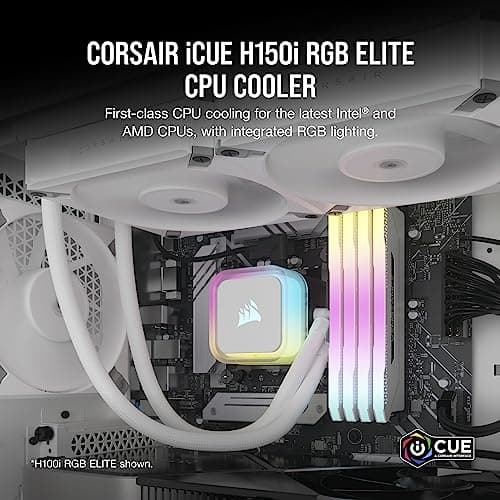 Corsair iCUE H150i RGB ELITE Water 360mm 59.1 CFM White image