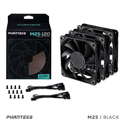 Phanteks M25-120 120mm Black PWM 84.26 CFM 3-Pack image