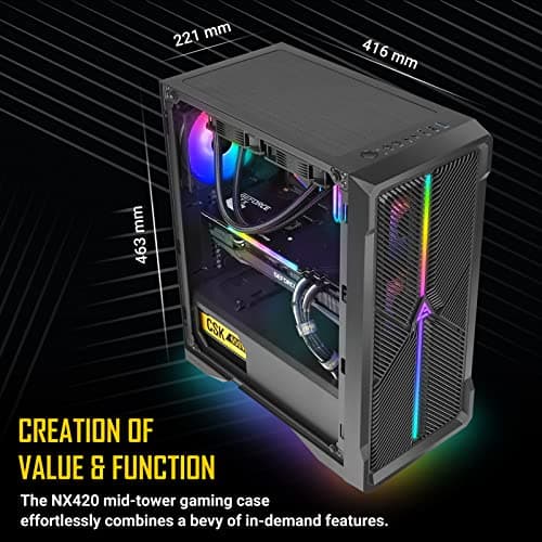 Antec NX420 ATX Mid Tower Black Tempered Glass Side Panel image