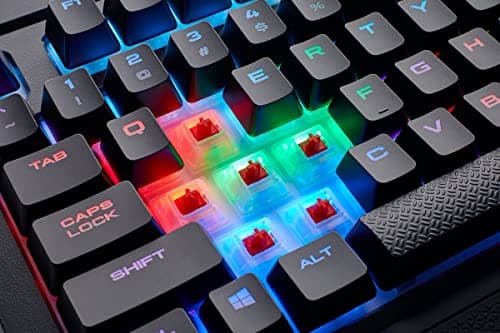 Corsair K68 RGB Mechanical Gaming Keyboard, Backlit RGB LED, Dust and Spill Resistant - Linear & Quiet - Cherry MX Red image