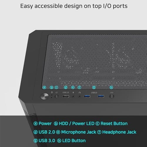 Zalman i4 ATX Mid Tower Black Mesh Side Panel, USB 3.2 Gen 1 & USB 2.0 Front Panel image