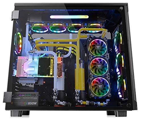 Thermaltake View 91 RGB PLUS Tempered Glass XL-ATX Vertical GPU Modular Black Gaming Super Tower Computer Case CA-1I9-00F1WN-00 image