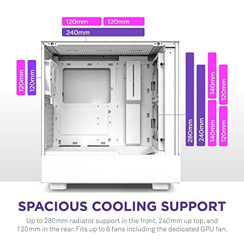 NZXT H5 Elite ATX Mid Tower White Tempered Glass image