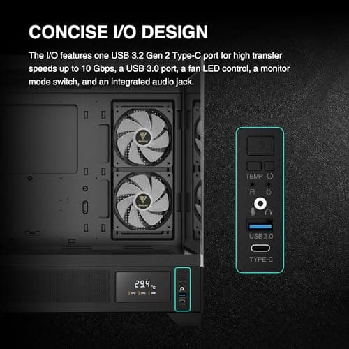 GAMDIAS ATLAS M1 ATX Mid Tower Black Tempered Glass Side Panel image