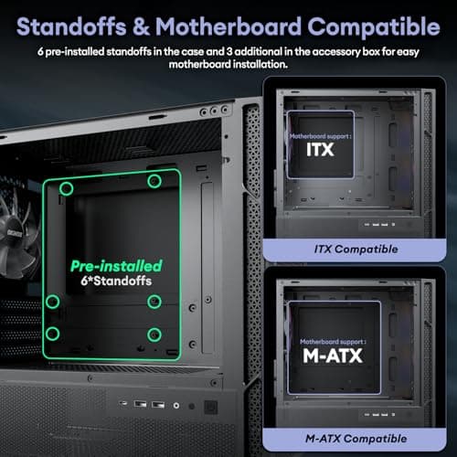 Okinos Cypress 3 Micro ATX Mini Tower Black Tempered Glass Side Panel, USB 3.2 Gen 2 Type-C, USB 3.2 Gen 1 Type-A image