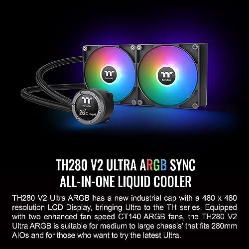 Thermaltake TH280 V2 Ultra ARGB Sync Water 280mm 84.32 CFM Black image