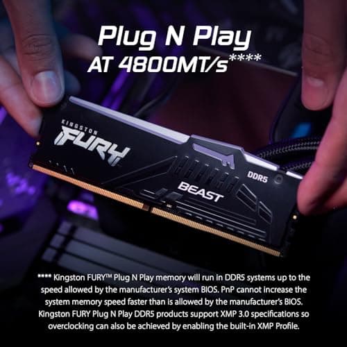 Kingston FURY Beast RGB Black DDR5-6000 CL30 16GB (2x8GB) image