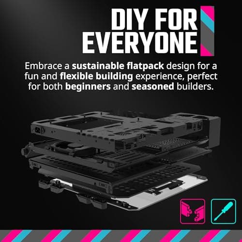 Cooler Master QUBE 500 Flatpack ATX Mid Tower Black Tempered Glass Side Panel image