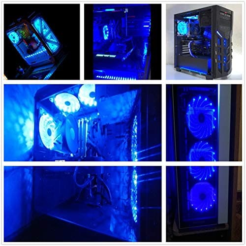 DS Blue PC Lighting 120mm Fan 2 Pack with LED Strip image