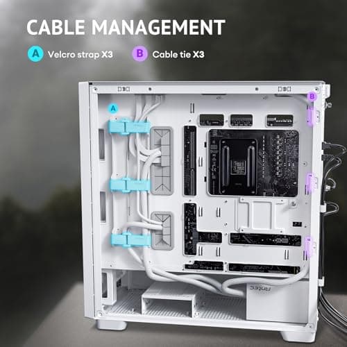 Antec FLUX ATX Mid Tower White / Brown with Tempered Glass Side Panel and USB 3.2 Gen 2 Type-C, USB 3.2 Gen 1 Type-A image