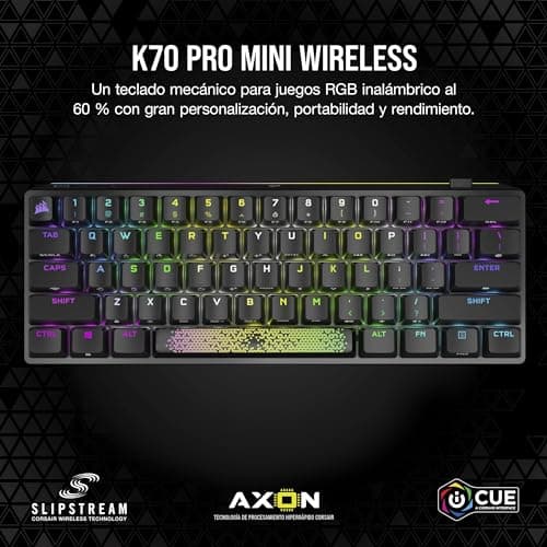Corsair K70 PRO MINI RGB Wireless/Wired/Bluetooth Cherry MX Red Mechanical Gaming Keyboard image