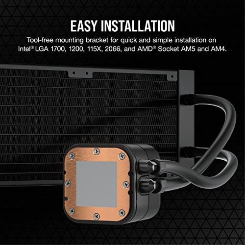 Corsair iCUE H100x Water 240mm RGB ELITE 47.73 CFM Black image