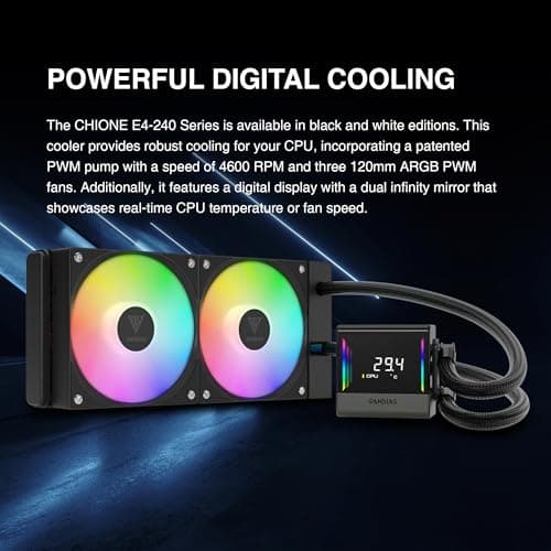 GAMDIAS CHIONE E4 Water 240mm 73.36 CFM Black image