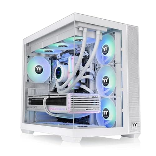 Thermaltake View 380 ARGB ATX Mid Tower White with Tinted Tempered Glass Side Panel and USB 3.2 Gen 2 Type-C, USB 3.2 Gen 1 Type-A image