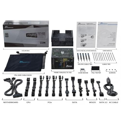 SeaSonic PRIME Fanless Black 700W Fully Modular 80+ Titanium Certified image