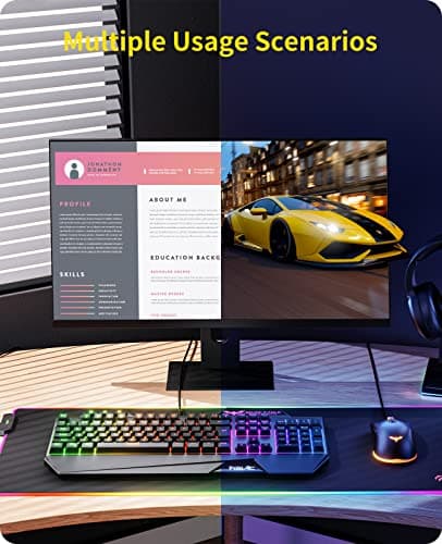 Havit Keyboard Rainbow Backlit Wired Gaming Keyboard Mouse Combo, LED 104 Keys USB Ergonomic Wrist Rest Keyboard, 3200DPI 6 Button Mouse for Windows PC Gamer Desktop, Computer (Black) image