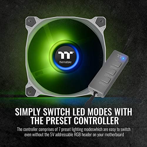 Thermaltake Pure Duo 120mm White 56.51 CFM PWM Addressable RGB 2-Pack image