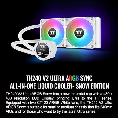 Thermaltake TH240 V2 Ultra ARGB Sync 57.05 CFM Water 240mm White image