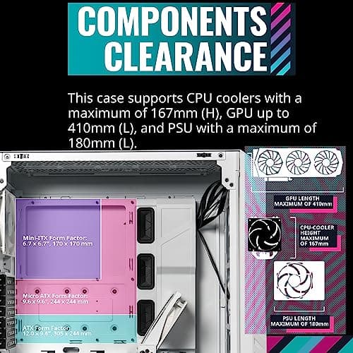 Cooler Master HAF 500 ATX Mid Tower White with Tempered Glass Side Panel and USB 3.2 Gen 2 Type-C USB 3.2 Gen 1 Type-A image