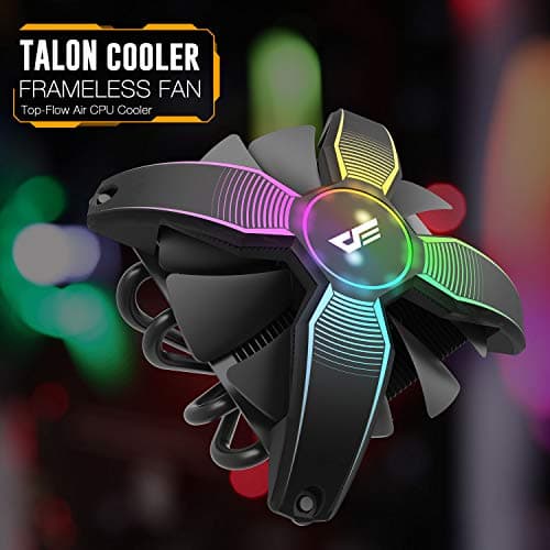DarkFlash Talon CPU Cooling Cooler LED RGB PWM Fan with Four Heat pipes for Intel : LGA 775/ 115x/ 1366 and AMD : AM4/ AM3 (Corei3/ i5) | DF-TALON image