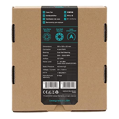 Iceberg Thermal IceGALE Xtra 127 CFM 120mm Gray / White PWM image