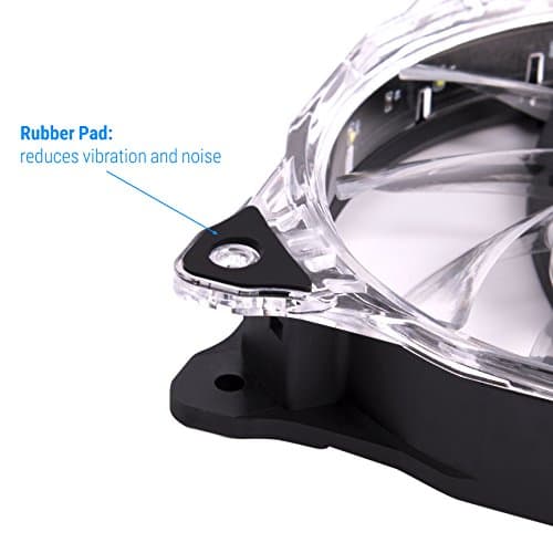 Rosewill RFA-80RL - 120mm CULLINAN Computer Case Cooling Fan with LP4 Adapter - Semi-Transparent Frame & Red LED Lights, Sleeve Bearing, Silent image