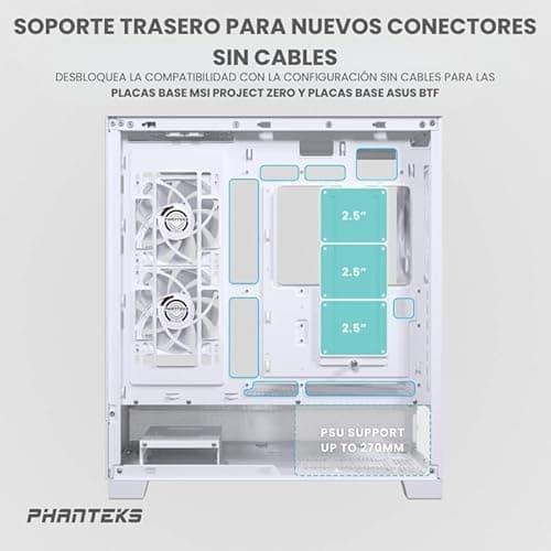 Phanteks XT View ATX Mid Tower White with Tempered Glass Side Panel and USB 3.2 Gen 2 Type-C USB 3.2 Gen 1 Type-A image