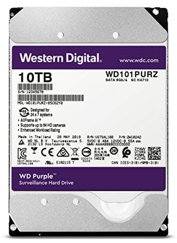 Western Digital Purple 10TB 3.5" Internal HDD 7200RPM SATA 6.0 Gb/s image