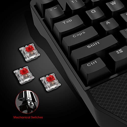 Rii Keyboard Mechanical, Gaming with USB Cable K66, 104 Keys with Red Switches, and LED Backlit,(5 Lights Effects + 3 Macros), Anti-Ghosting Programmable Gaming Keyboard image