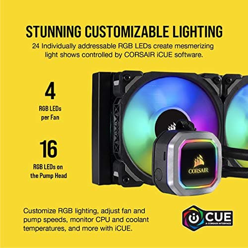 Corsair Hydro Series H100i RGB PLATINUM Extreme Performance Liquid CPU Cooler, Mounting kit for most modern CPU sockets, Two ML PRO RGB Series PWM 140mm fans, Fan and radiator mounting screws, USB 2.0 motherboard header cable, Thermal compound (pre-applied), Quick Start Guide image