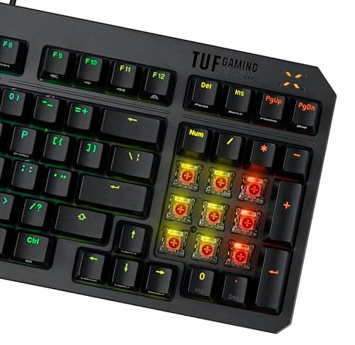 Asus TUF Gaming K3 Gen II RGB Wired ROG RX Red Optical Gaming Keyboard image