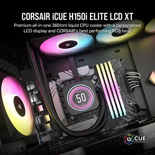 Corsair iCUE H150i ELITE LCD XT Water 360mm LCD 65.57 CFM Black image