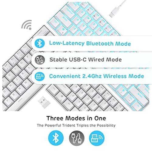 RK Royal Kludge RK61 RK Blue Mechanical Bluetooth/Wireless/Wired Mini Keyboard image