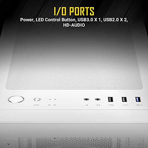 Antec NX410 ATX Mid Tower White with Tempered Glass Side Panel and USB 3.2 Gen 1 Type-A, USB 2.0 Type-A image