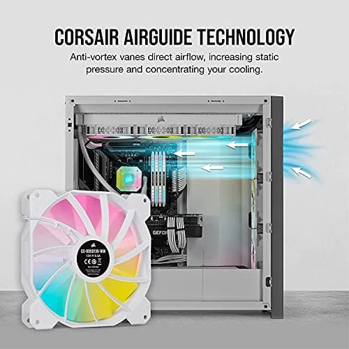 Corsair iCUE SP140 RGB Elite 140mm White RGB PWM 68.11 CFM 2-Pack image