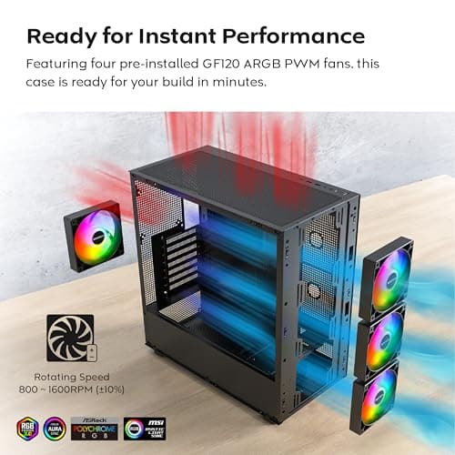 Montech XR Wood ATX Mid Tower Black / Brown Tempered Glass Side Panel image