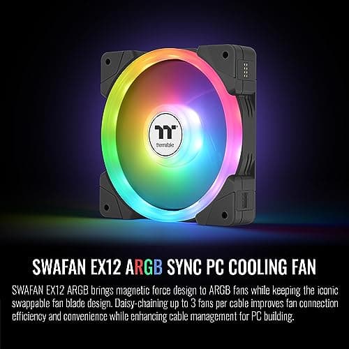 Thermaltake SWAFAN EX12 120mm Black ARGB PWM 3-Pack image