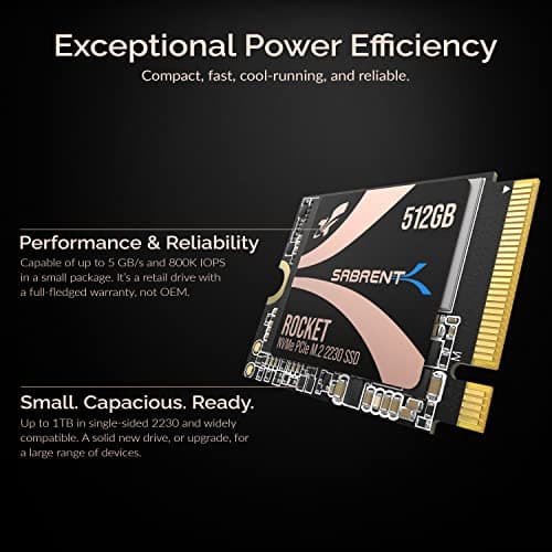 Sabrent Rocket 4.0 512GB SSD M.2-2230 PCIe 4.0 X4 NVMe image