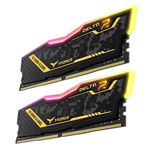 TEAMGROUP T-Force Delta TUF Gaming Alliance RGB Black / Gold DDR4-3200 CL16 16GB (2x8GB) image