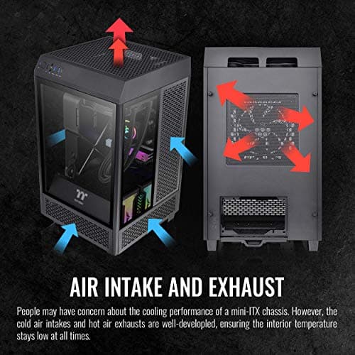 Thermaltake The Tower 100 Mini-ITX Tower Black Tempered Glass Side Panel image