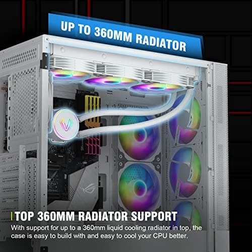 Vetroo AL600 ATX Mid Tower White Tempered Glass image