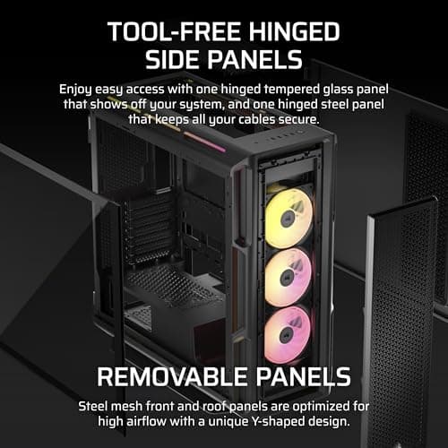 Corsair iCUE 5000T LX RGB ATX Mid Tower Black with Tempered Glass Side Panel and USB 3.2 Gen 2 Type-C, USB 3.2 Gen 1 Type-A image