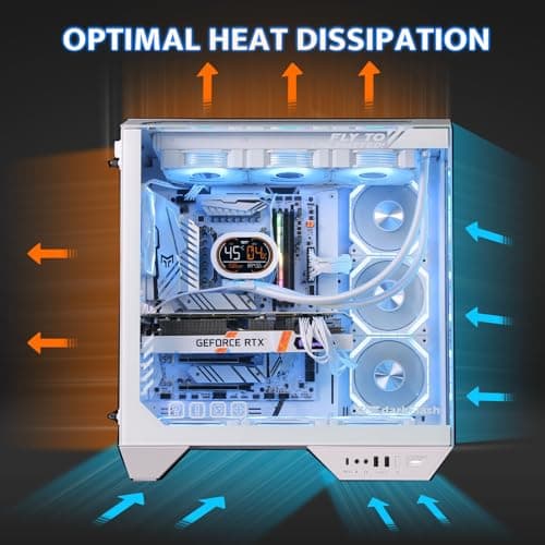 darkFlash DY470 ATX Mid Tower White with Tempered Glass Side Panel image