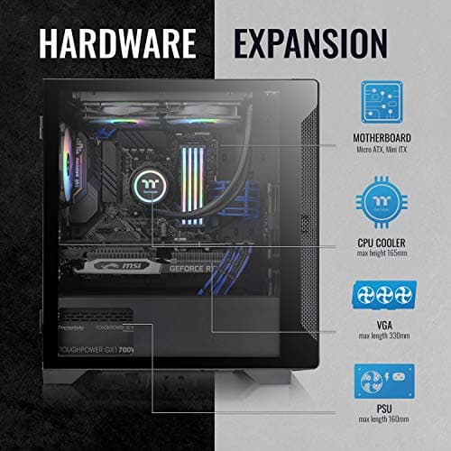 Thermaltake S300 Tempered Glass Edition ATX Mid-Tower Computer Case with 120mm Rear Fan Pre-Installed CA-1P5-00M1WN-00 image