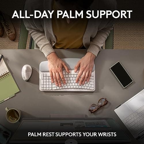 Logitech Wave Keys Bluetooth/Wireless/Wired Ergonomic Keyboard image