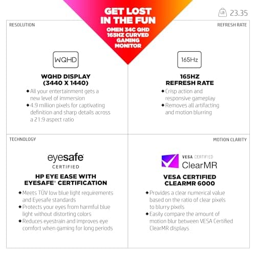 HP OMEN 34c 34" 3440x1440 165Hz VA Curved Monitor image