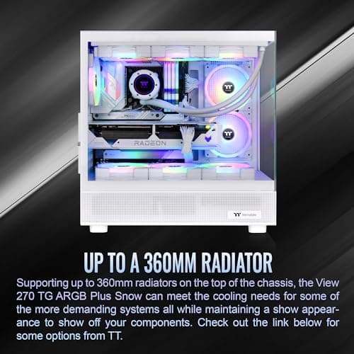Thermaltake View 270 Plus ATX Mid Tower White Tempered Glass ARGB image