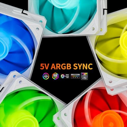 upHere NT1207 120mm White PWM ARGB 5-Pack image