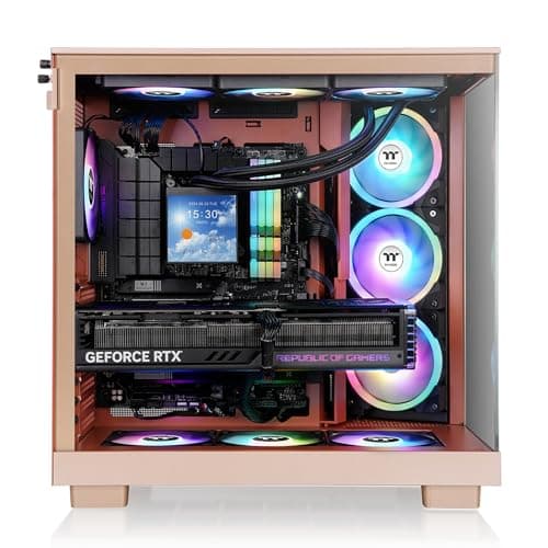 Thermaltake View 380 XL ATX Mid Tower Red / Copper Tempered Glass ARGB (Gravel Sand) image