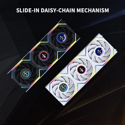Lian Li UNI FAN SL Wireless LCD 120mm Black Addressable RGB PWM 51.45 CFM 3-Pack image